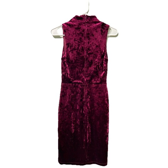 B. Darlin Burgundy Velvet Mini Wrap Dress Size S 5/6 Holiday Festive Cocktail - Picture 6 of 7